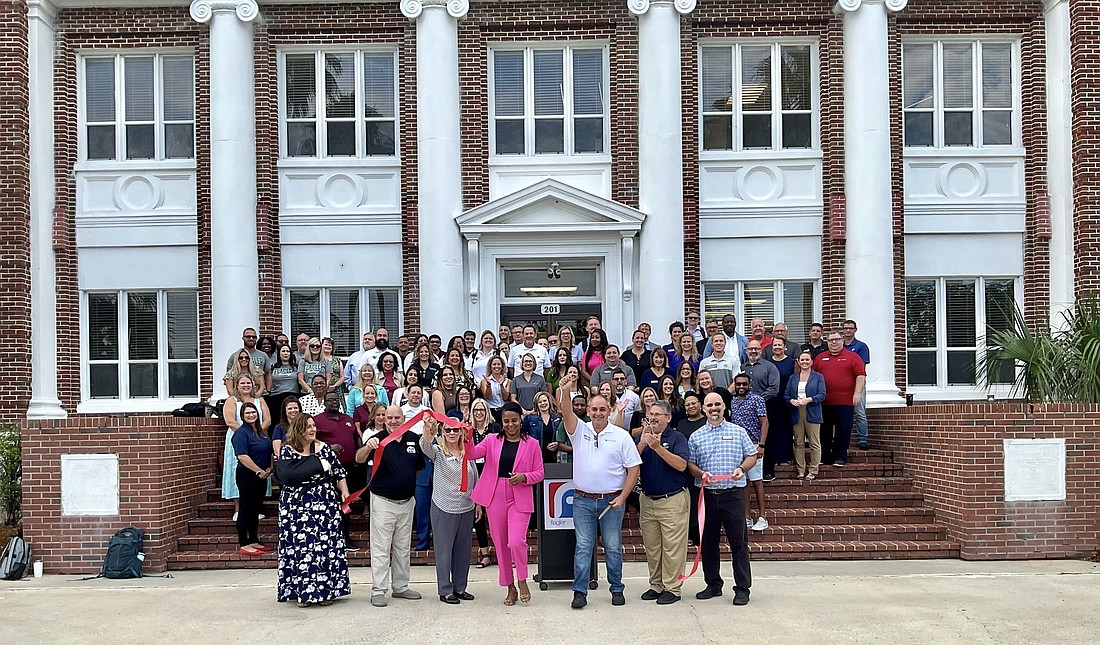 Flagler Schools holds a ribbon cutting for the Flagler Schools Engagement Center at the County Historic Courthouse. Photo courtesy of Flagler Schools