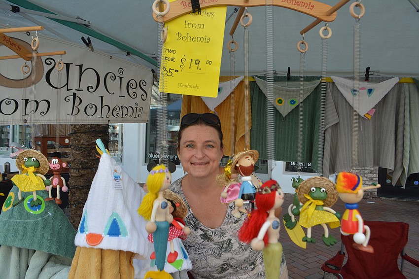 Nothing but fun can be found at Hana Tiskiewic's booth, Bouncies from Bohemia as well as her Doodlo towels.