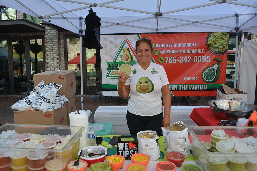 Marianela Piloto's Dynasty Guacamole booth, where you can find an array of yummy dips.