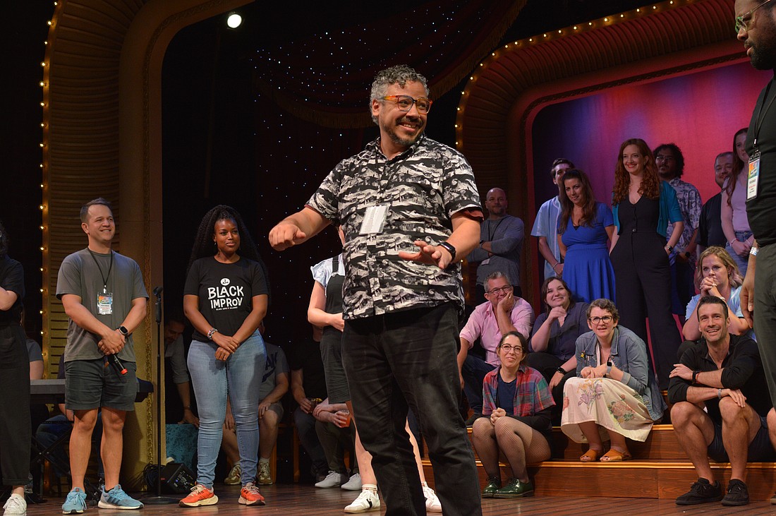 The culmination of the Sarasota Improv Fest is the All Play show, shown here in 2024.