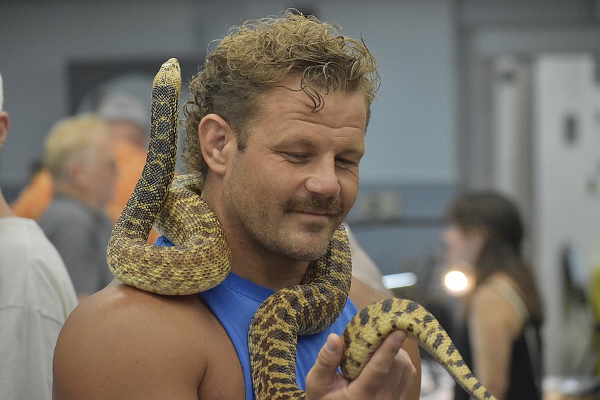 John Booher of Tennessee brought home a new ball python.