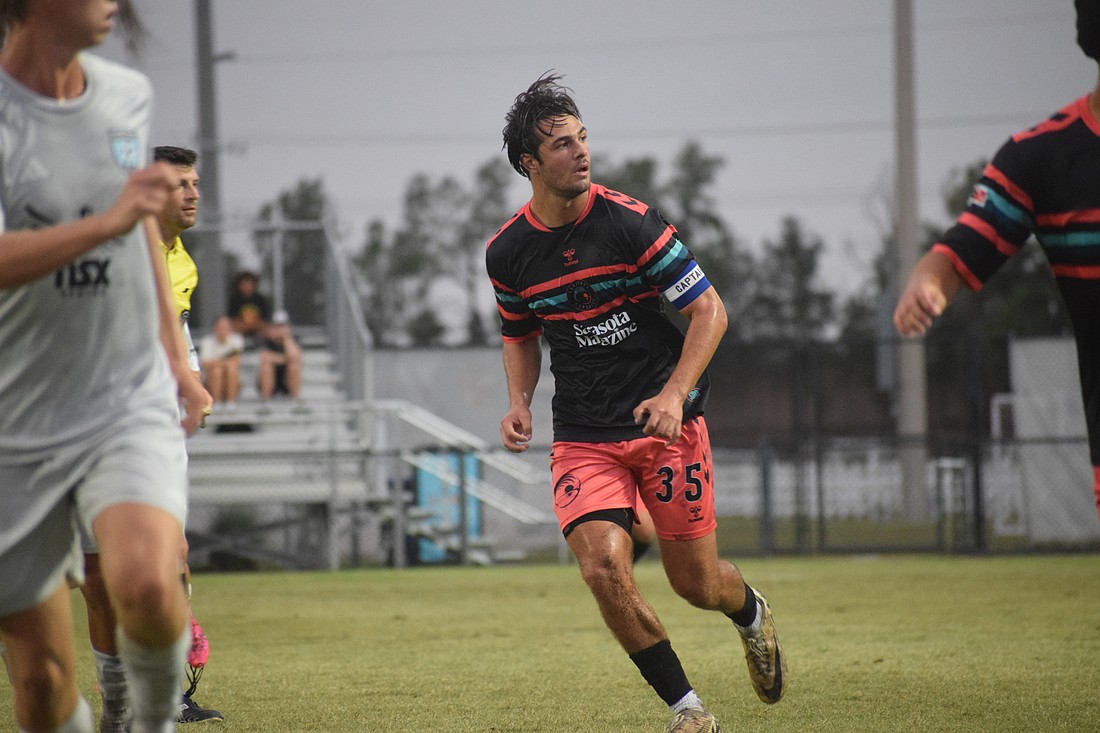 Sarasota Paradise striker Andres Freire leads the Paradise with 10 goals this season.