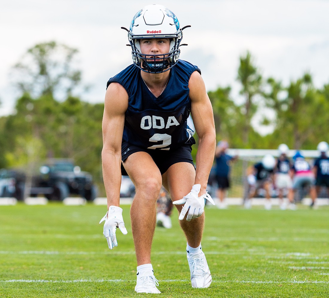 The Out-of-Door Academy rising senior Dylan Walker plays wide receiver, kicker, punter and defensive back for the Thunder.