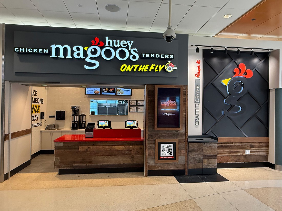 Huey Magoo's On the Fly is located in Terminal B, next to Jimmy John's, at the Sarasota-Bradenton International Airport.