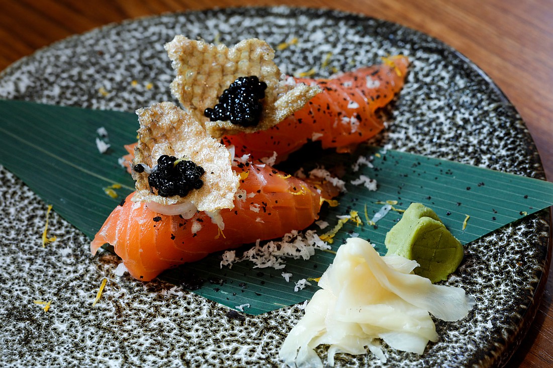 Here's hoping my newly engaged sister can join me on my birthday at KOJO for some cured salmon and caviar nigiri ($15) and cocktails!