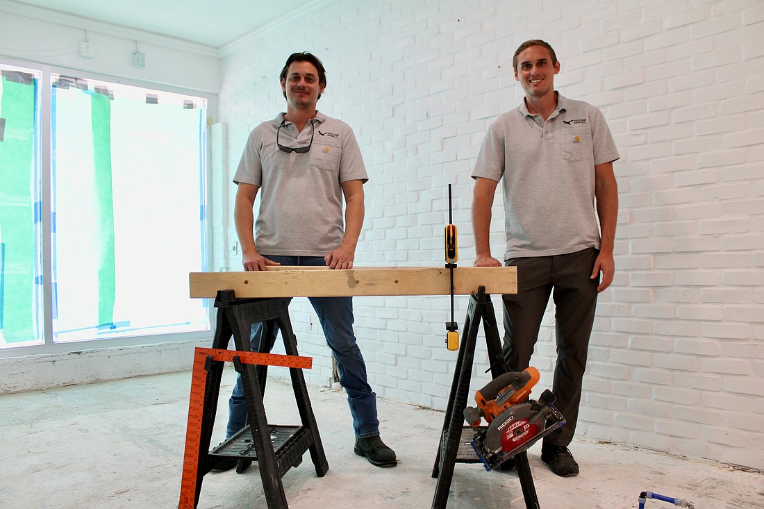 At the latest project site on St. Armands Circle, Telfair Building Co. is bringing new life to an older building. Brothers CJ and Brendan Telfair run the company, tackling high-end commercial and residential projects. Their brother, Alexander Telfair, also started his own business, Telfair Chiropractic.