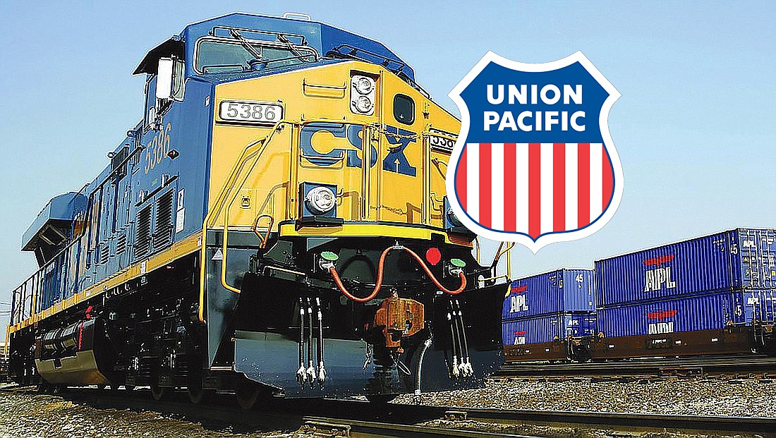 CSX Corp. stock is up on reports that Union Pacific is interested in buying the Jacksonville-headquartered railroad company.