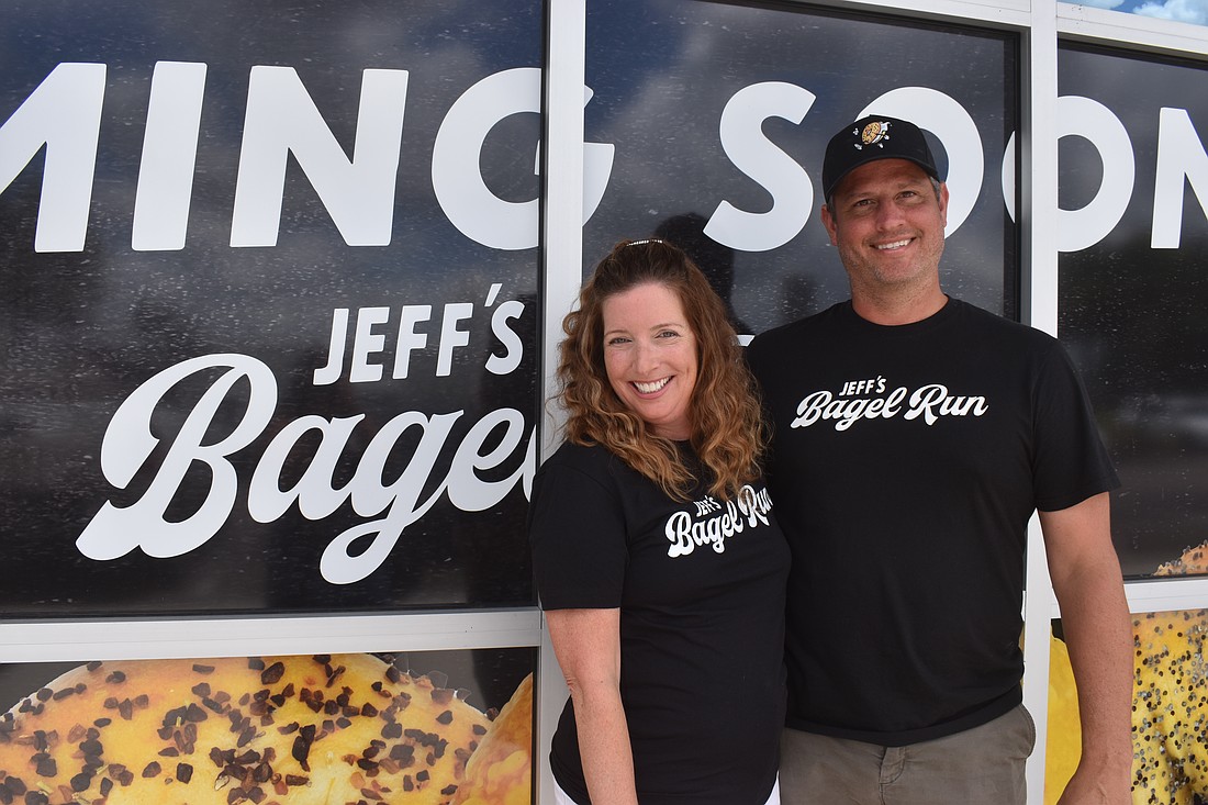 Lakewood Ranch residents Chris and Megan Matras are eager to open Jeff's Bagel Run in Lakewood Ranch. They will serve bagels, cream cheese, coffee and more.