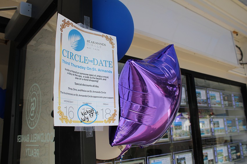 Participating businesses, like Coldwell Banker Realty, signaled to shoppers that they were joining in the summer fun with metallic balloons.