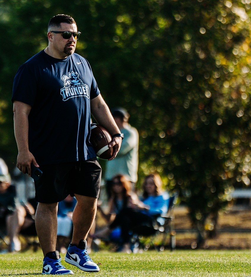 Out-of-Door football assistant coach and director of recruiting Josh Medeiros has helped put Thunder players on the radar of college football coaches.