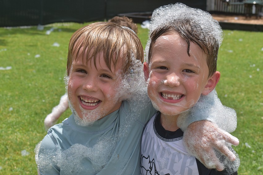 Bradenton residents Cameron Canay, 5 and Brooks Pfeifer, 5,