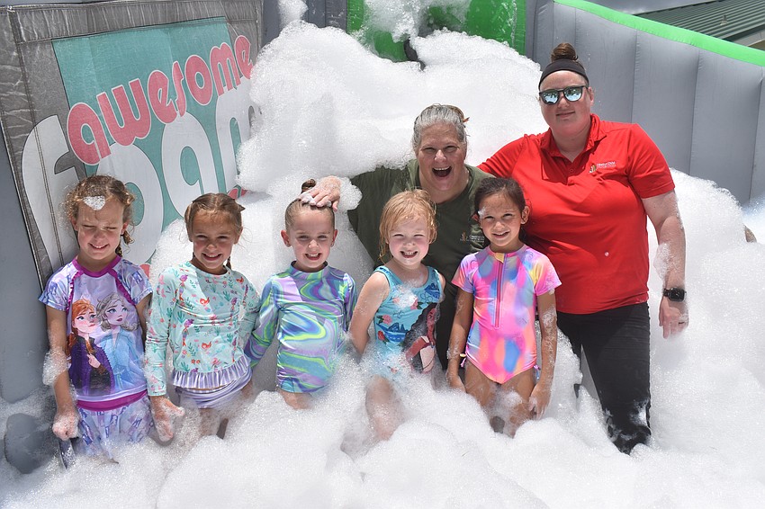 Bradenton 5-year-olds Iyla Hall, Finley Jones, and Riley Egloff, and Wimauma 5-year-old Anastasia Oustimov, 5,