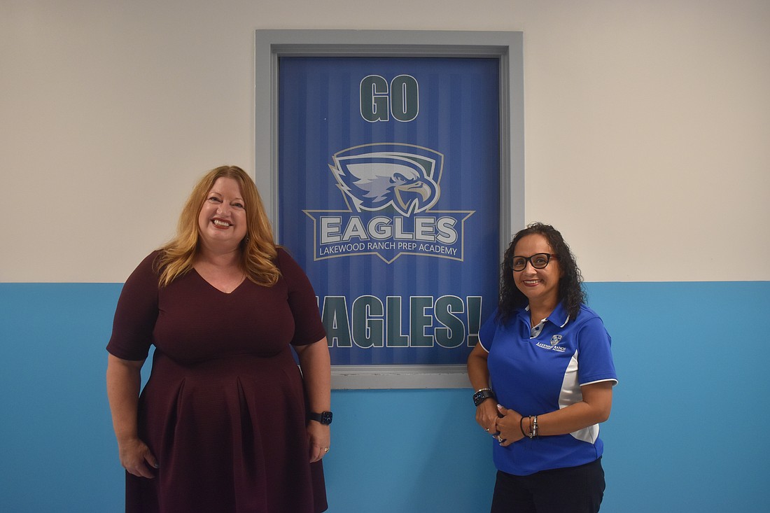 Sara Geary, the head of schools at Lakewood Ranch Preparatory Academy, and Patty Scerbo, a mother to two students who attend the school, look forward to potential improvements that may be funded by their share of the half penny tax.