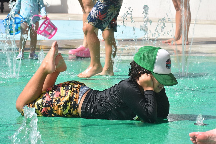 Elih Vega-Carrillo, 5, enjoys watching the water go up and down.
