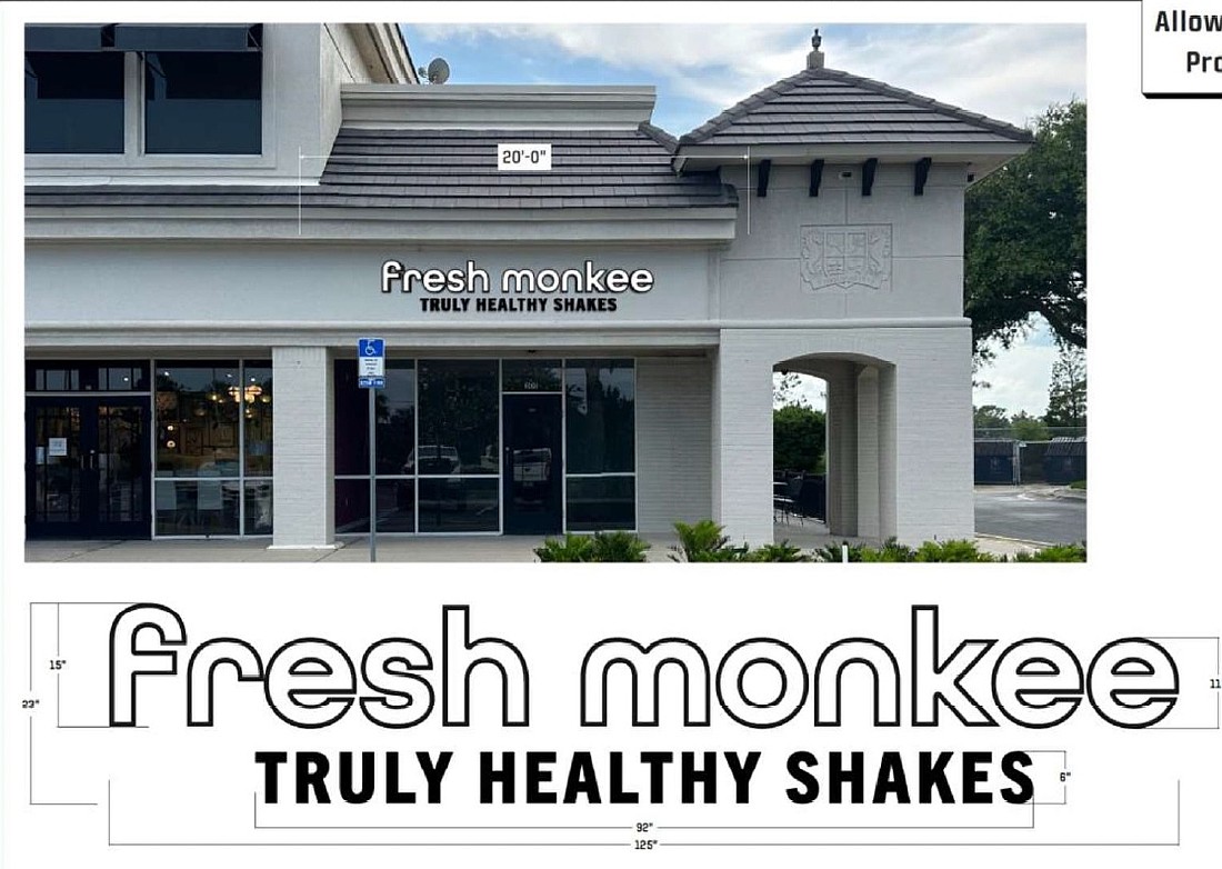 Fresh Monkee is planned at 330 A1A N., Suite 300, in the Shoppes of Ponte Vedra.