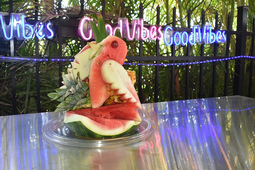 Chef Mitch Rosenbaum of Hamlet's Eatery made this parrot-shaped fruit plate.