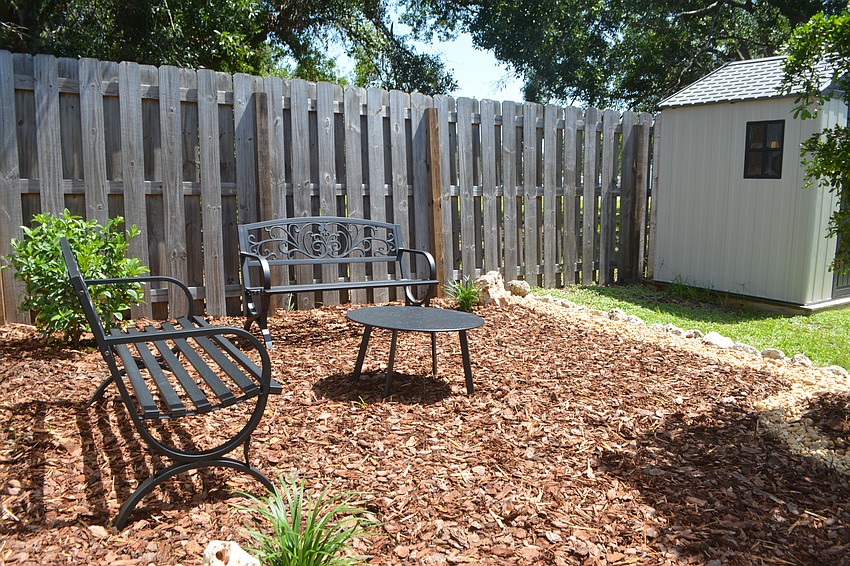 A closer look at the Janice C Chestnut Memorial Garden.
