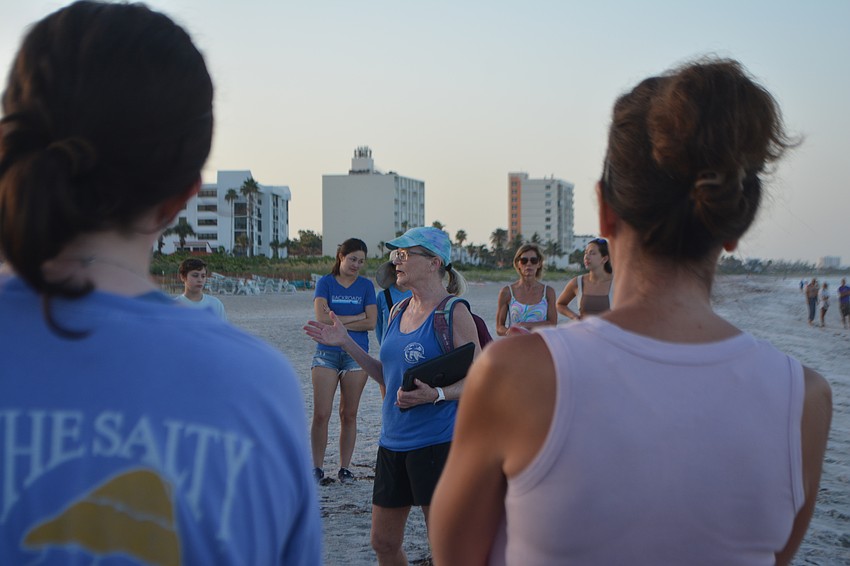 Connie Schindewolf leads the Longboat Key Turtle Watch.