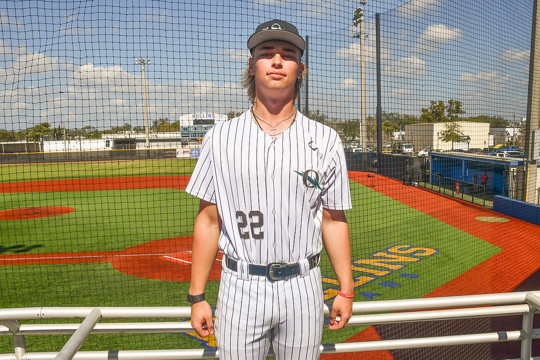 Olympia baseball's Matthew Logan at High School baseball media day.