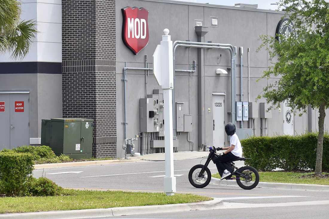 The electric dirt bike seen here is a Talaria XXX Pro that retails for about $3,000. The manufacturer states that it was designed for off-road use by riders 16 years of age or older.