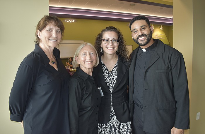 Betsy Friedman, interim executive director, and Andy Blanch, founder and director, of Sarasota Strong, and Sister Kristina Abernathy and her husband Father Paul Abernathy