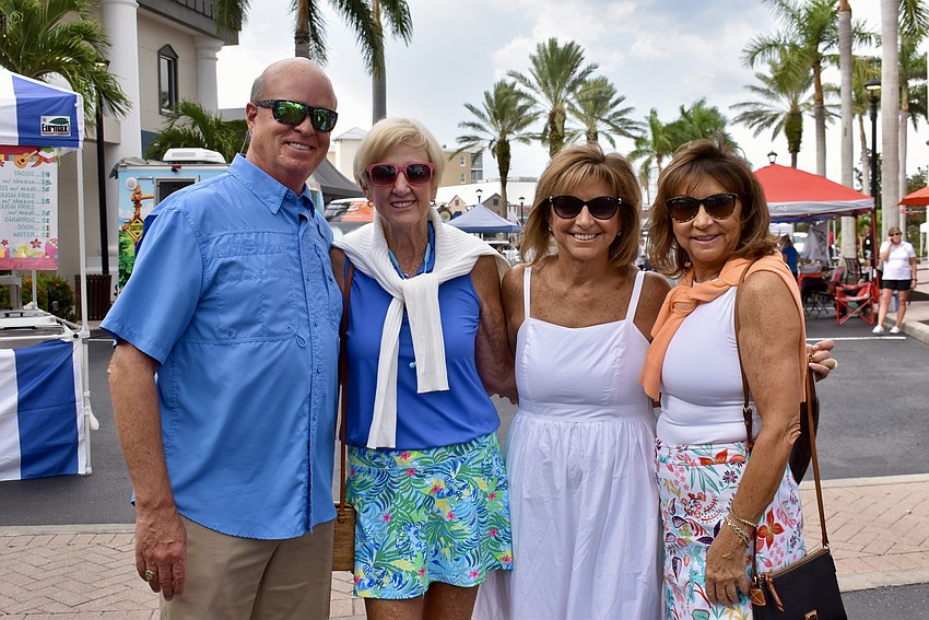 Mike Packer, Vaugh Packer, Joni Roland and Janie Gibbons are headed to the Grove for a cocktail. Roland is visiting her friends, who live in Lakewood Ranch, from Madeira Beach.