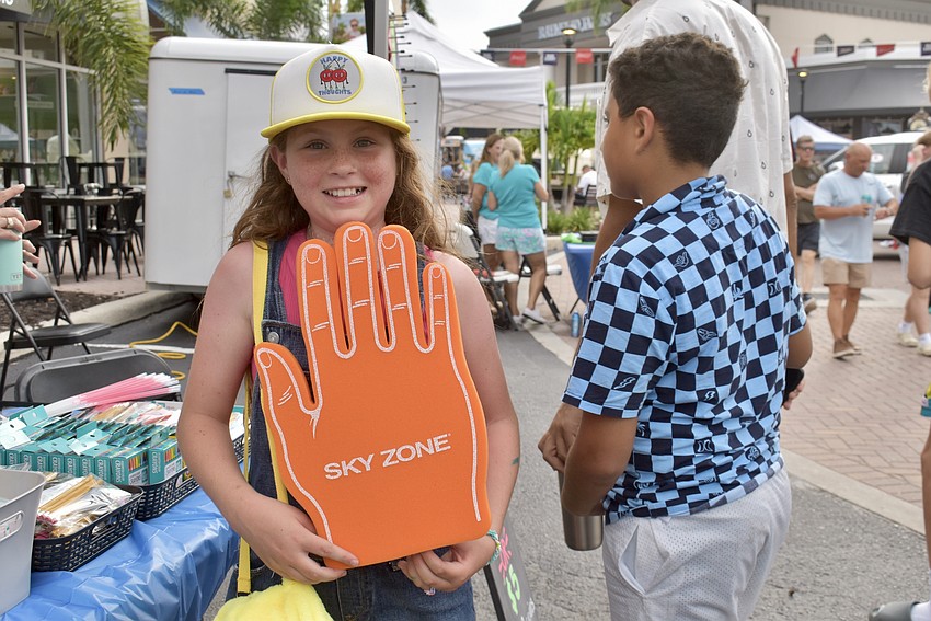 Lakewood Ranch's Micaela Vaysheleoym, 10, is excited to have won a VIP day pass to Sky Zone from the Bradenton Woman's Club. Sky Zone is a trampoline park.