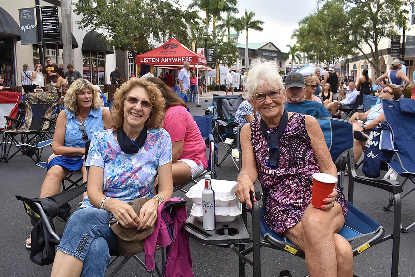 East County's Kim Harris and Jan Altenbach set up their chairs every month at Music on Main.