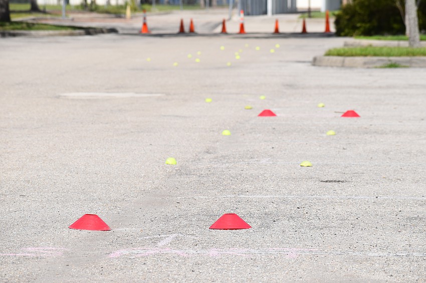 Kids were invited to ride on an obstacle course.