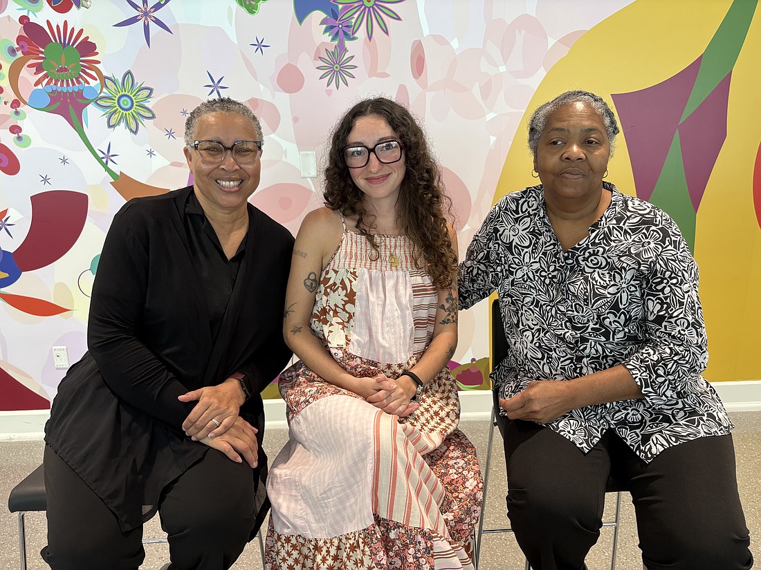 Loretta Pettway Bennett, Sarasota Art Museum Associate Curator Lacie Barbour and Louisiana Bendolph