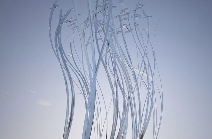 The Sarasota Seagrass sculpture selected for the roundabout at 10th Street and U.S. 41 has been redesigned to remove the fish per Florida Department of Transportation safety standards.