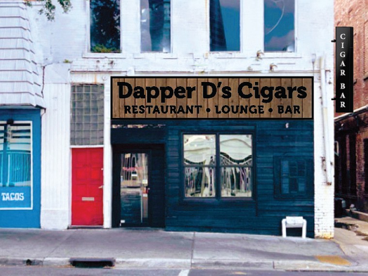 A rendering of the sign planned for Dapper D’s cigar bar and restaurant at 11 Ocean St.