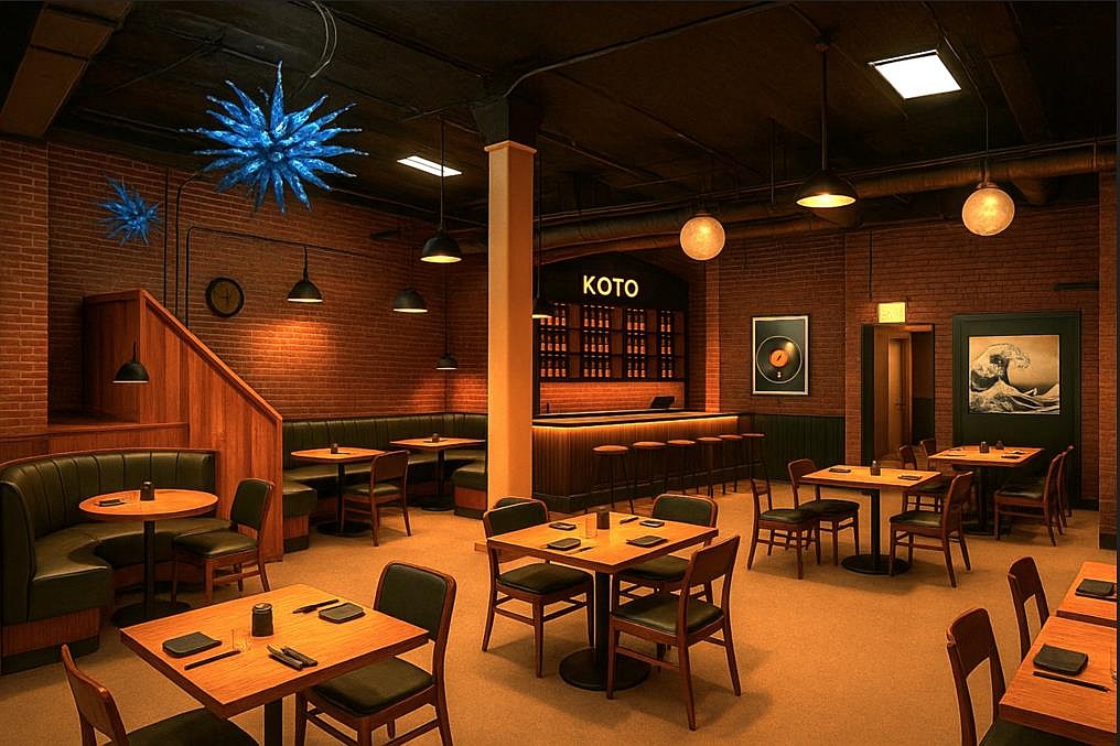 The proposed Koto Izakaya & Listening Room at 927 W. Forsyth St. will offer Japanese small plates and a bar on the first floor and a lounge and listening room on the second floor, which will also have food service from the main kitchen.