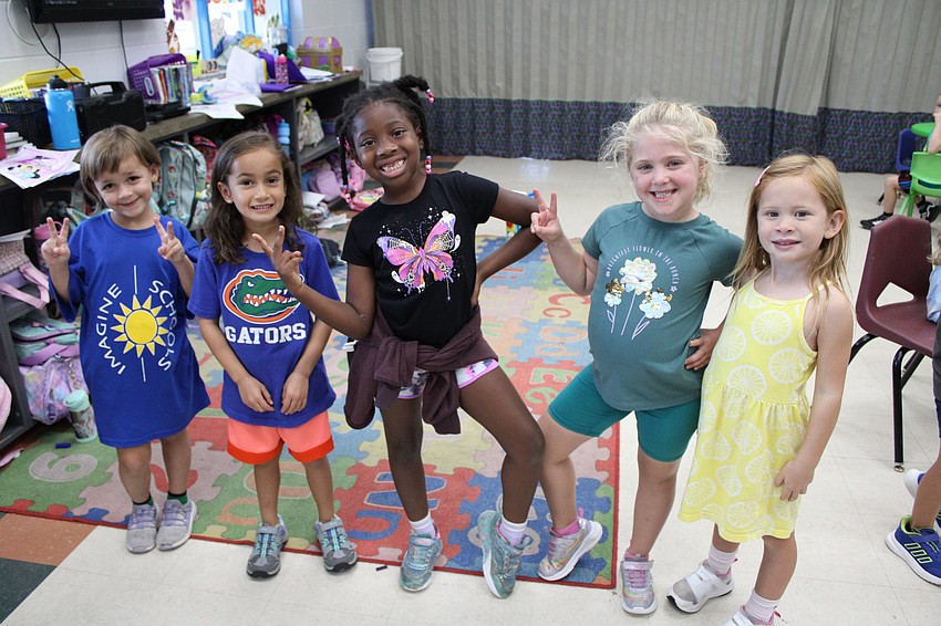 Rayna Shapiro, Maya Santos, Layla Vonador, Mackenzie Notman and London Nooney are all 5-year-old campers who spent their morning dancing and doing crafts.