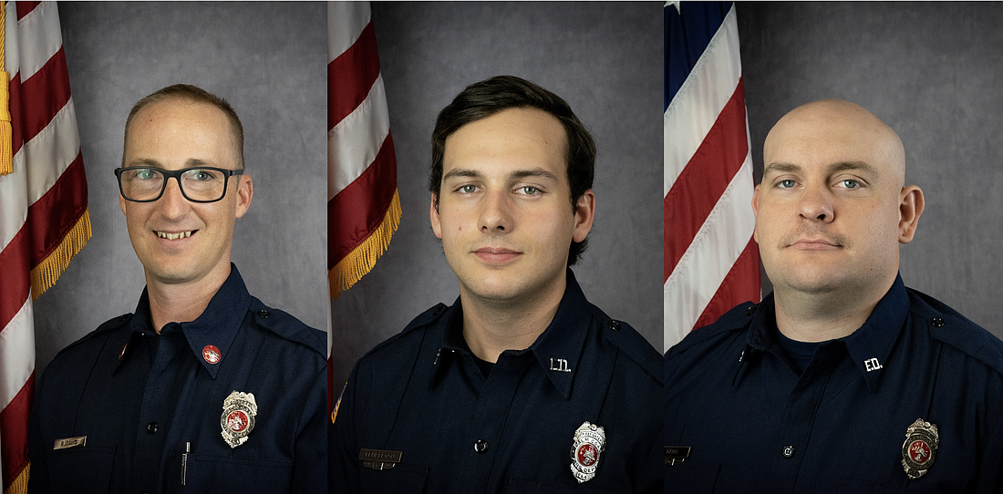 From left to right: Lt. Brandon Davis, and Driver Engineers Gunner Pemberton and Caleb Dann. Courtesy photos