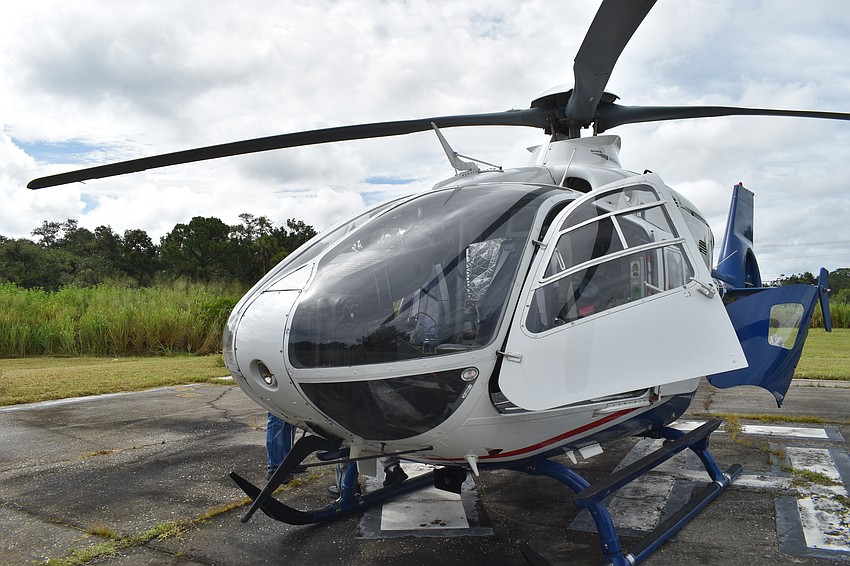 The Bayflight helicopter was available for tours.