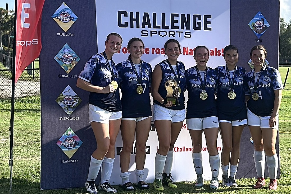Sky Bound won the High School Women's gold medal at the Challenge Sports 3v3 Soccer National Championships on Aug 1-3 in Kissimmee. Courtesy photo