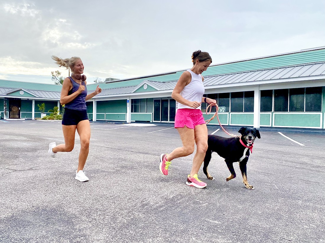Erin Hogan Jones, her daughter Madeline Jones and their 5-year-old pup Arlee joined the second meeting of a brand new running club started at Sips coffee shop. The group meets at 7 a.m. Saturdays.