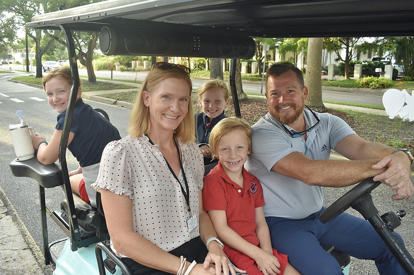 Hawley Holsbeke, a fifth grader, her mother Tiffany Holsbeke, sisters Adeline Holsbeke, a third grader and Vann Holsbeke, a first grader, and her father Travis Holsbeke.