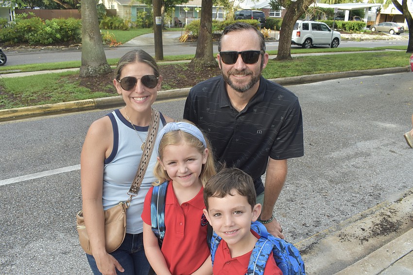 Danielle March, her daughter Fiona, a second grader, husband Brendan March, and son Reid March, a kindergartener.