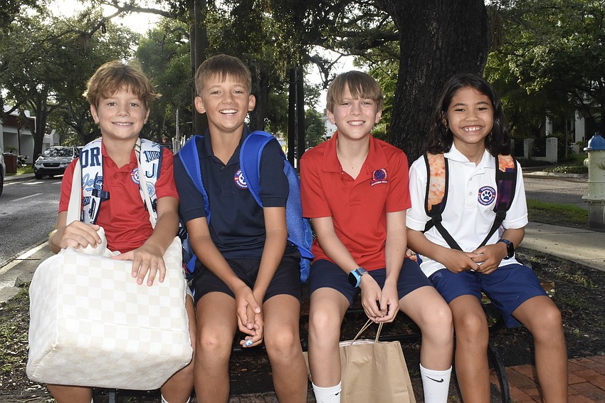 Fifth graders Ryland Esposito, Andreas Kobajlo, Joseph Cool and Charles Pimintel