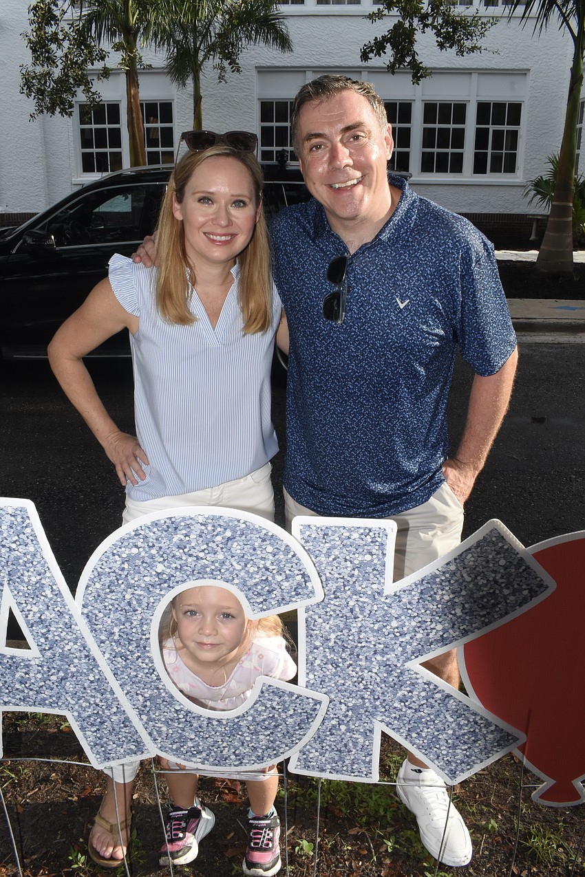 Catherine Forth, her daughter Vivienne Forth, who will attend Southside Elementary next year, and her husband Dominic Forth. Their daughter Amelia Forth is a second grader at Southside.