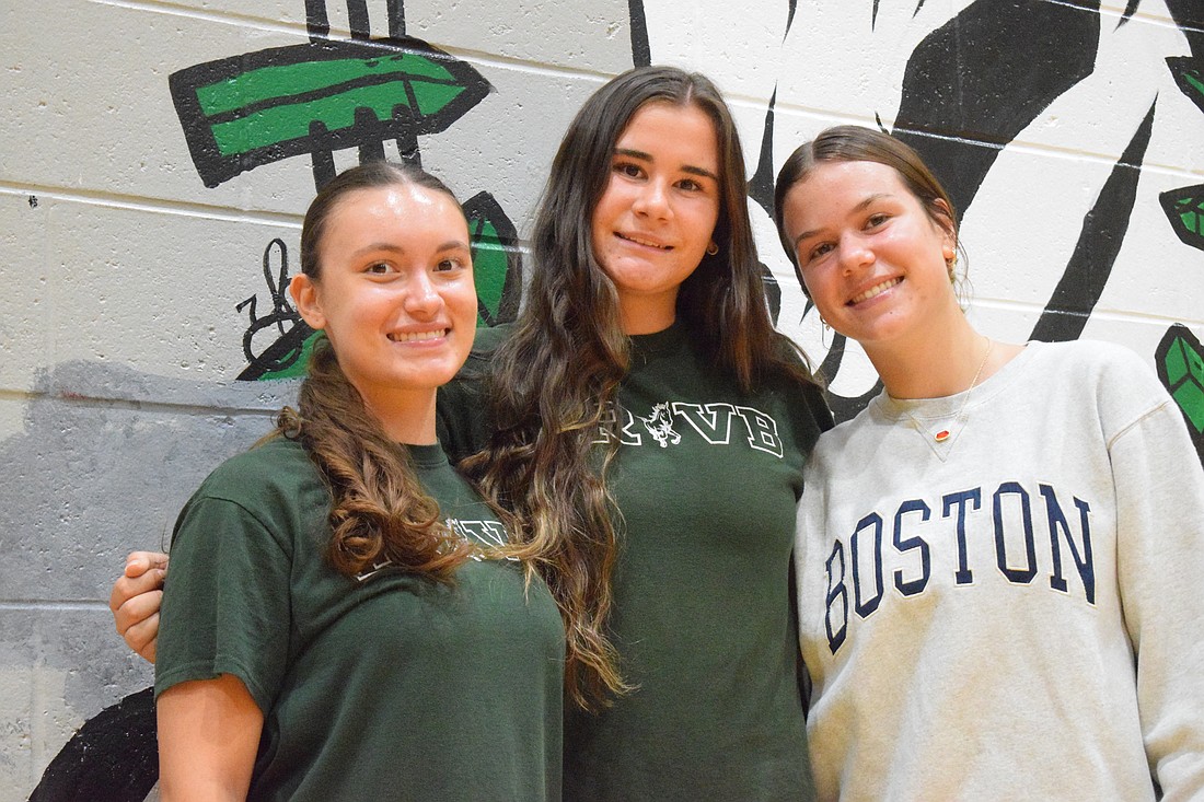 Lakewood Ranch volleyball seniors Julia Vendramini, Kora Yanes and Ava Collins are aiming for a district title in their final season together.