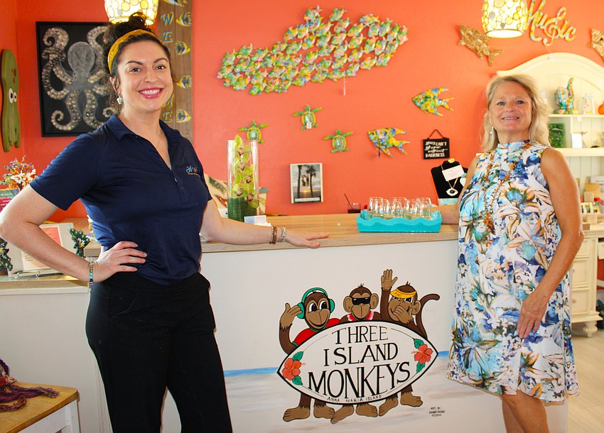 Lo' Key Island Grille general manager Courtney Rossler and Three Island Monkeys owner Brigette Kubin co-hosted this month's 