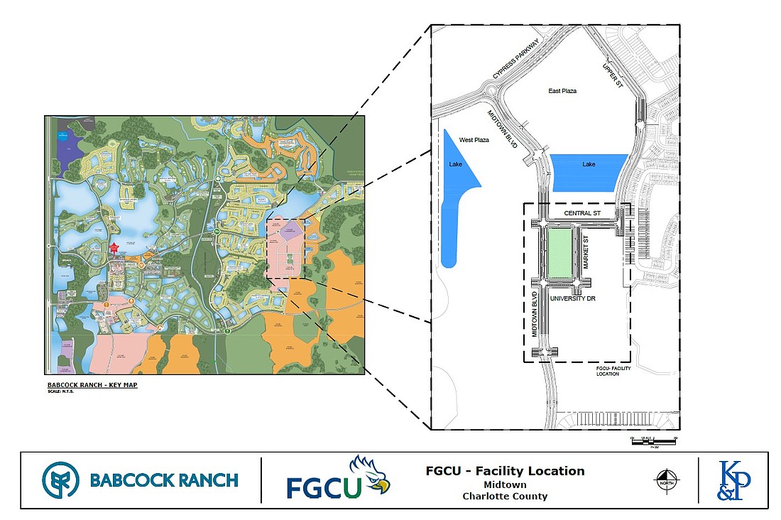 Florida Gulf Coast University's new facility will be built in Babcock Ranch's MidTown.