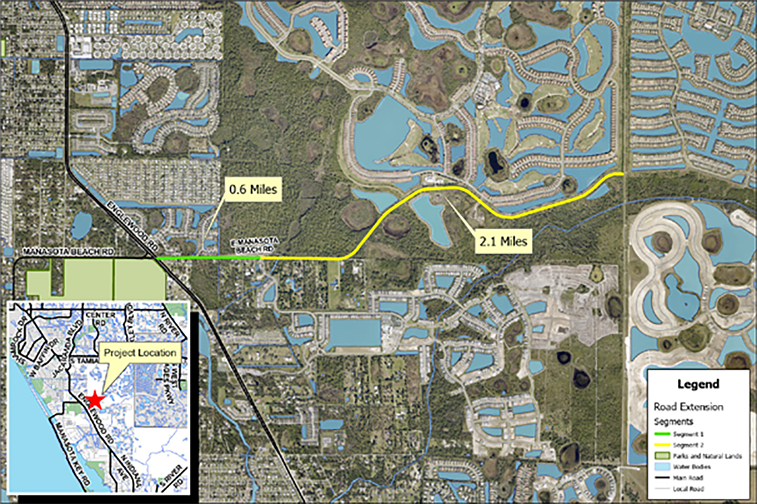 Sarasota County and Neal Communities are working together on a public-private partnership project on Manasota Beach Road in south Sarasota County that would connect Wellen Park to the Placida Peninsula and State Road 776.
