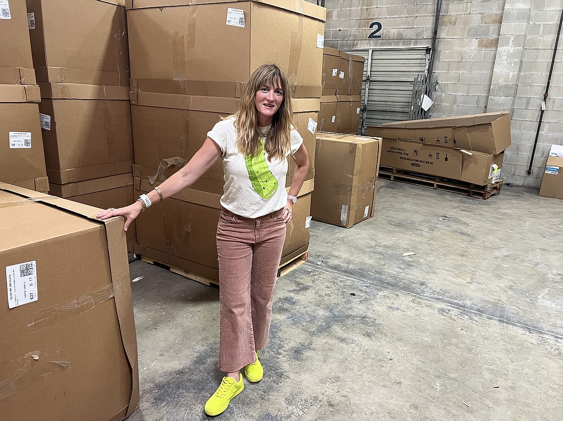 Olive My Pickle founder Charlotte Tzabari said she appreciates the storage room at the company’s new manufacturing facility. The 54,000-square-foot production facility and warehouse  at 7720 Phillips Highway also serves as the company’s headquarters.