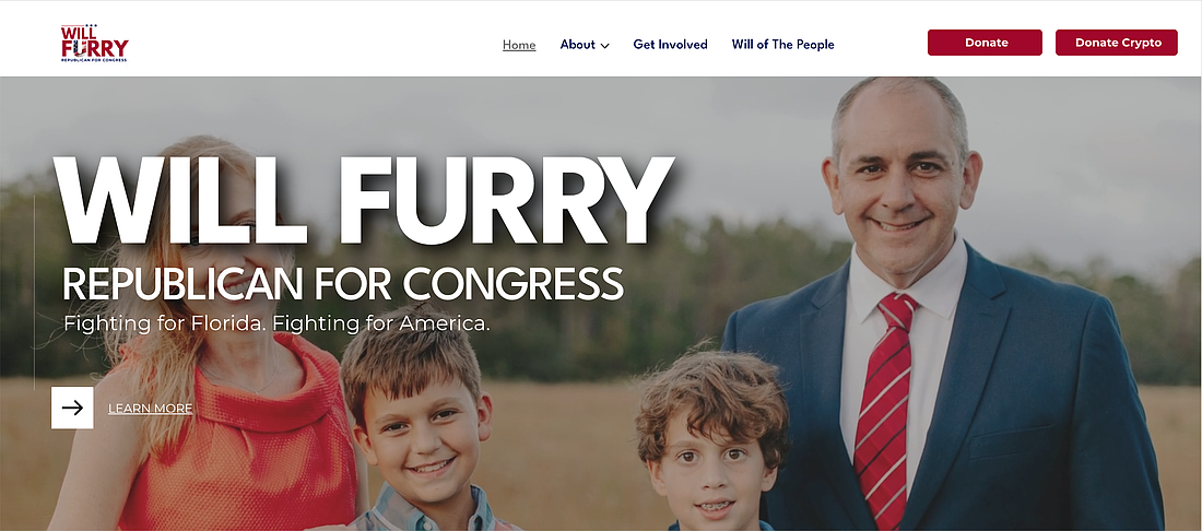 The domains: charlesgambaroforcongress.com and randyfineforcongress.com redirect users to Will Furry's campaign website. Screen shot