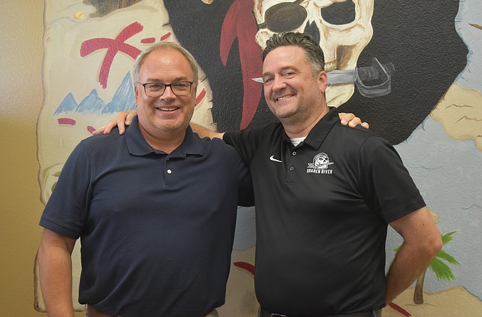 Mathematics teacher Jeff Hilt and social studies teacher Dan McLean are the last remaining classroom teachers that were there when Braden River High School opened in 2005.