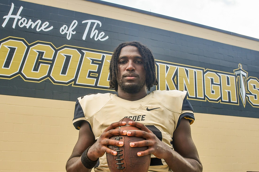 Ocoee’s new starting QB, Tyson Davison (No. 12), brings championship experience to the Knights program.